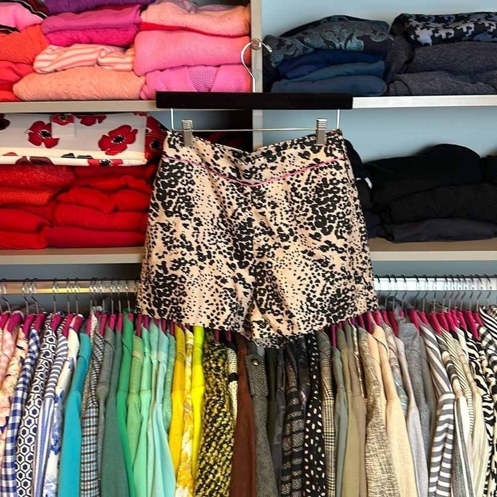 J Crew tan/black cheetah print shorts size 2